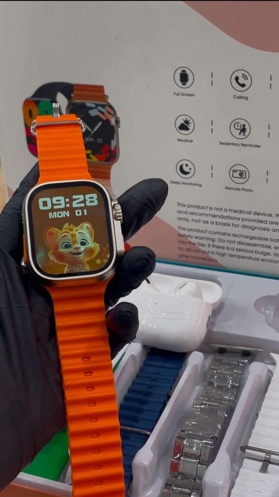 AHJ Diamond Smart Watch 7 in 1 With Airpods